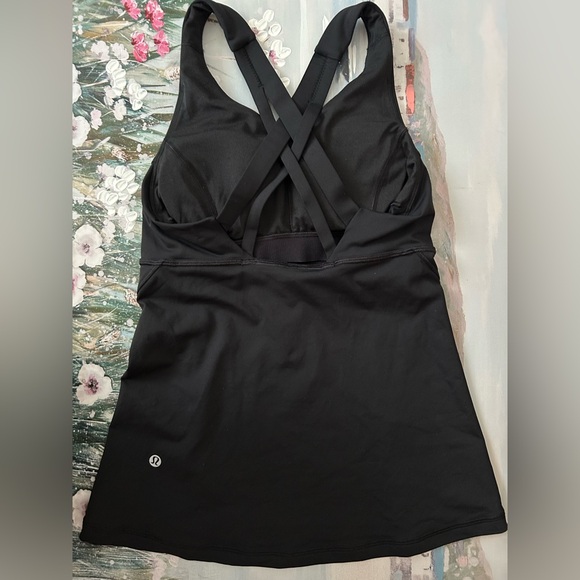 LULULEMON Black Crossover Racerback Tank Top Exercise Gym Workout Yoga - Picture 6 of 10